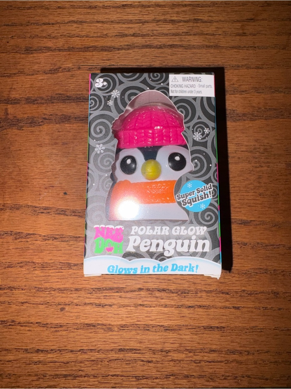 Needoh Polar Glow Penguin - Blue, Pink, & Orange Glow Squishy